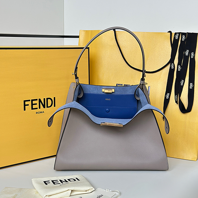 fendi way medium soft trapezoidal open‑top tote handbag